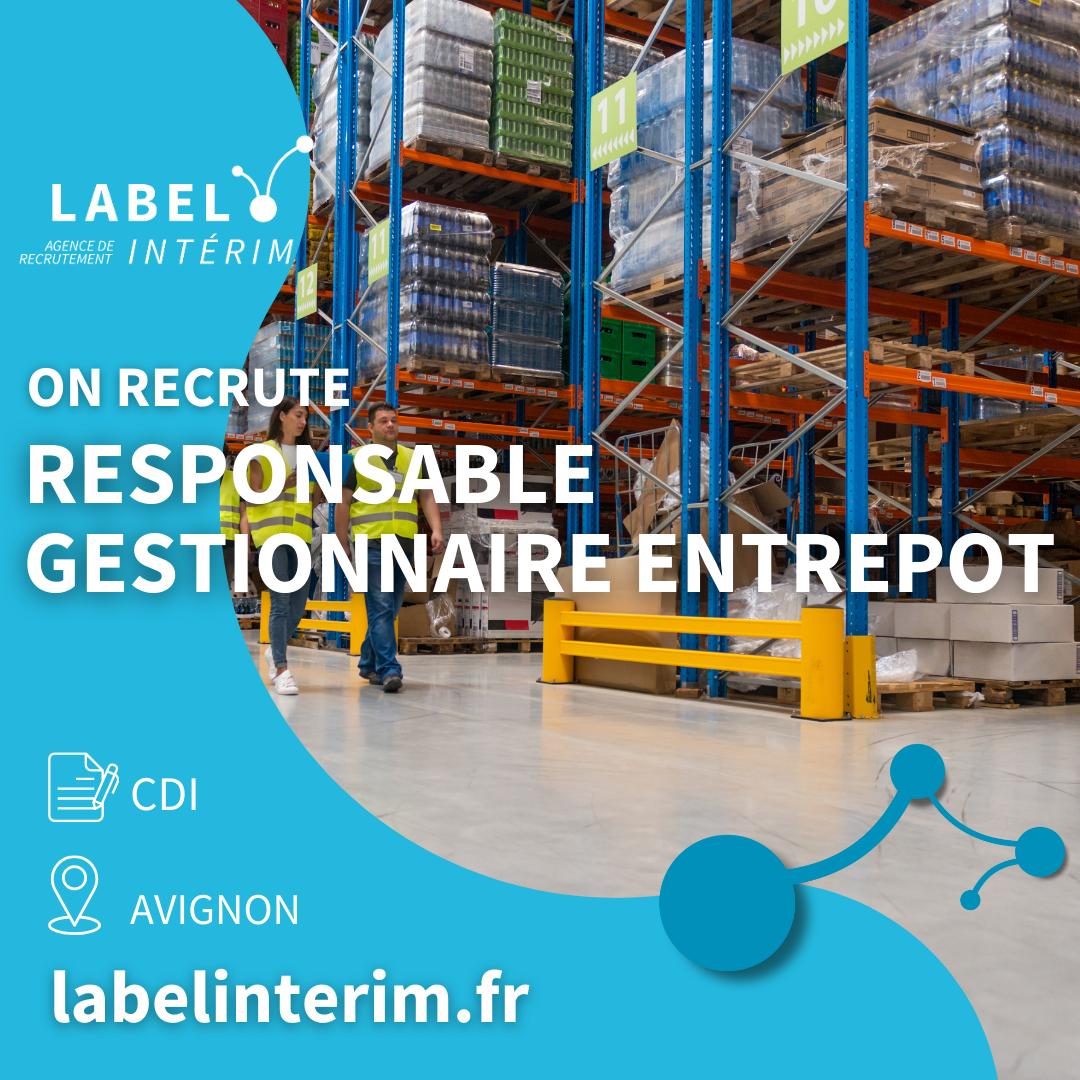 Offre d'emploi RESPONSAVLE GESTIONNAIRE ENTREPOT